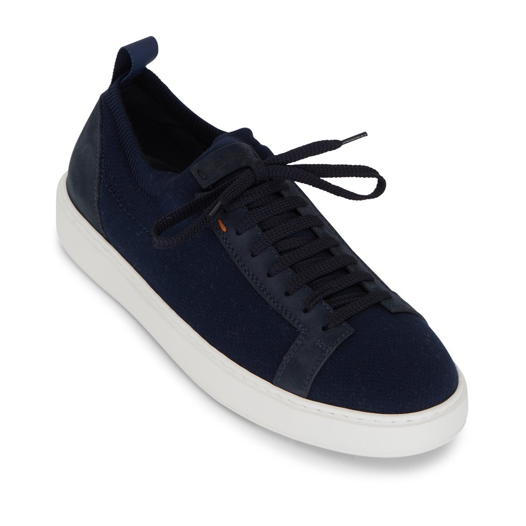 Santoni Daftest Navy Knit Sneaker